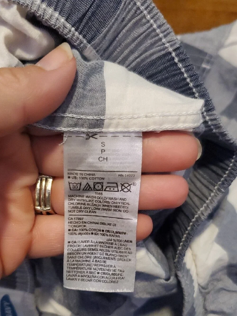 Old Navy Blue and White Checked Cotton Boxer Shorts
